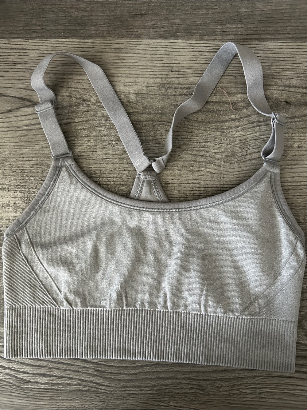 Light Gray Seamless Racerback Sports Bra